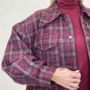 camicione felpato con strass flame